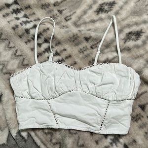 Bershka White Crop Bustier Tank Top